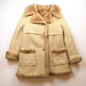 Vintage Ardney Suede Lambswool  Shearling Leather Coat Marlboro Man Size 15/16 S